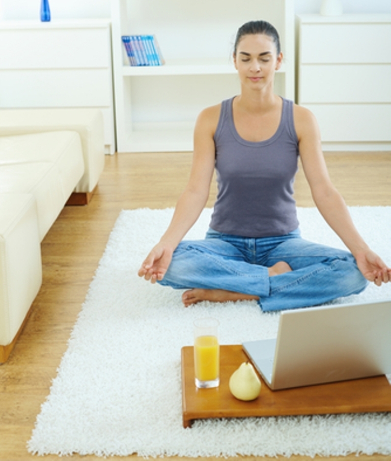 How to Start Doing Yoga at Home 11 yoga-home-laptop