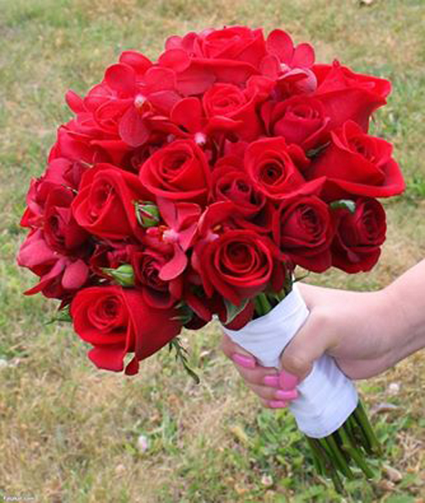 A beautiful wrapped bouquet