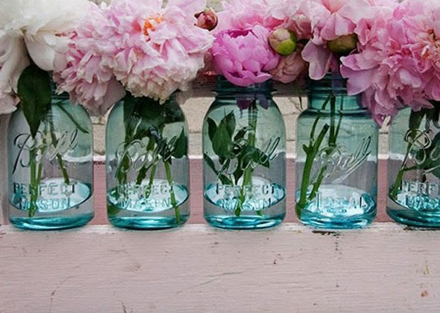 8 Decorative Ideas to Apply on Mason Jars 3 Mason Jar filled with peonies 8 Decorative Ideas to Apply on Mason Jars - 2