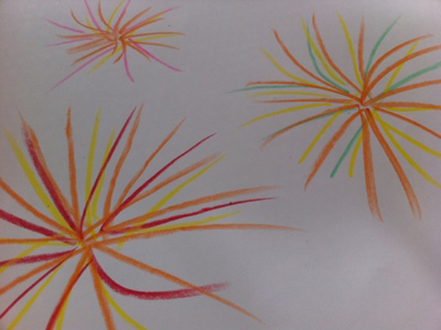 How to Draw Simple Fireworks Drawing 2 crayon wax resist paint art childre pre school art8088247012 How to Draw Simple Fireworks Drawing - 2