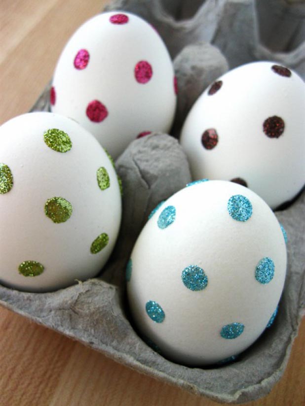 domestifluff sparkly dot eggs 2 0 How to Apply Easter Egg Decorations - 4