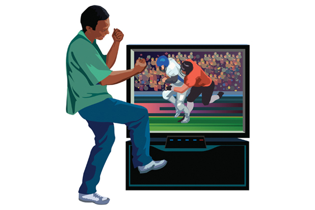 How to Perfectly Through a Super Bowl Party 1 guy in front of tv How to Perfectly Through a Super Bowl Party - 1