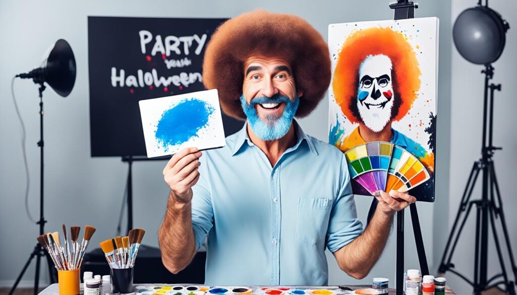 bob ross wig and paint palette bob ross wig and paint palette